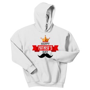 Happy Father's Day Crown Mustache Kids Hoodie