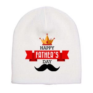 Happy Father's Day Crown Mustache Short Acrylic Beanie