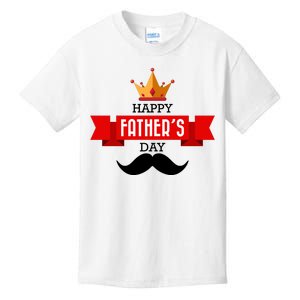 Happy Father's Day Crown Mustache Kids T-Shirt