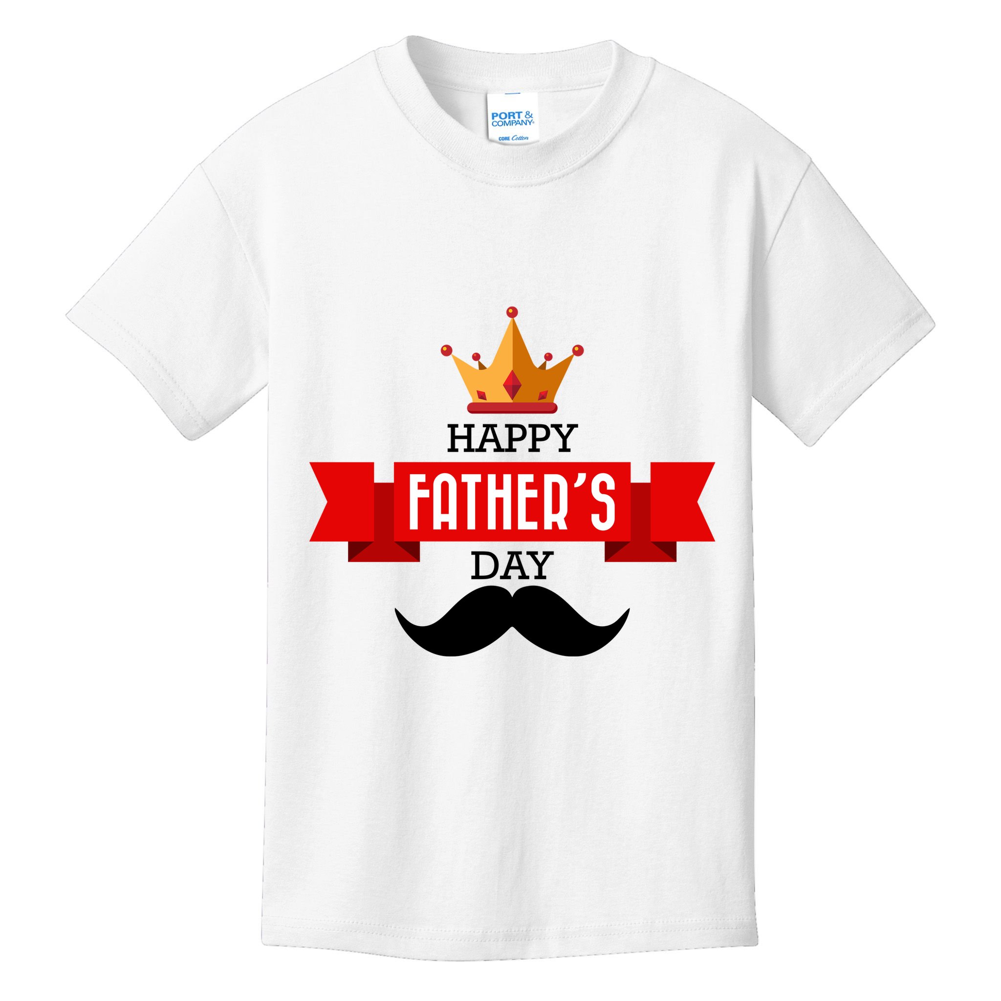 Happy Father's Day Crown Mustache Kids T-Shirt