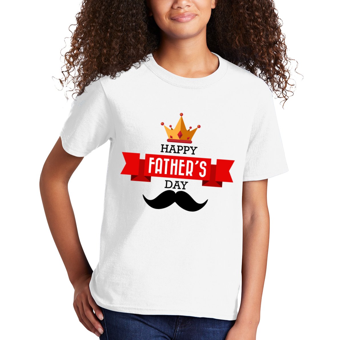 Happy Father's Day Crown Mustache Kids T-Shirt