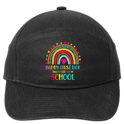 Happy First Day Of School Rainbow Back To School Teacher 7-Panel Snapback Hat