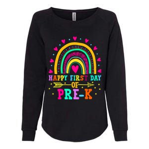 Happy First Day Of PreK Rainbow Heart Teacher Students Gift Womens California Wash Sweatshirt