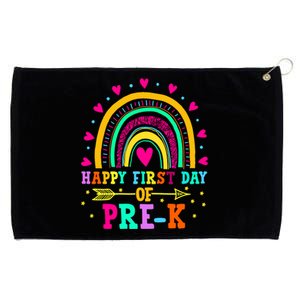 Happy First Day Of PreK Rainbow Heart Teacher Students Gift Grommeted Golf Towel