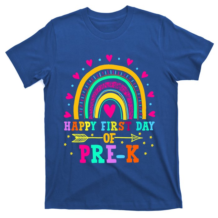 Happy First Day Of PreK Rainbow Heart Teacher Students Gift T-Shirt