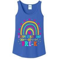 Happy First Day Of PreK Rainbow Heart Teacher Students Gift Ladies Essential Tank