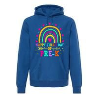 Happy First Day Of PreK Rainbow Heart Teacher Students Gift Premium Hoodie