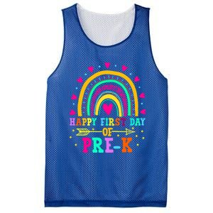 Happy First Day Of PreK Rainbow Heart Teacher Students Gift Mesh Reversible Basketball Jersey Tank