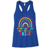 Happy First Day Of PreK Rainbow Heart Teacher Students Gift Women's Racerback Tank