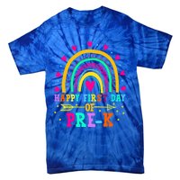 Happy First Day Of PreK Rainbow Heart Teacher Students Gift Tie-Dye T-Shirt