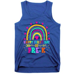 Happy First Day Of PreK Rainbow Heart Teacher Students Gift Tank Top