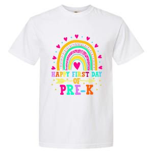 Happy First Day Of PreK Rainbow Heart Teacher Students Gift Garment-Dyed Heavyweight T-Shirt