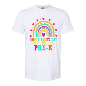 Happy First Day Of PreK Rainbow Heart Teacher Students Gift Softstyle CVC T-Shirt