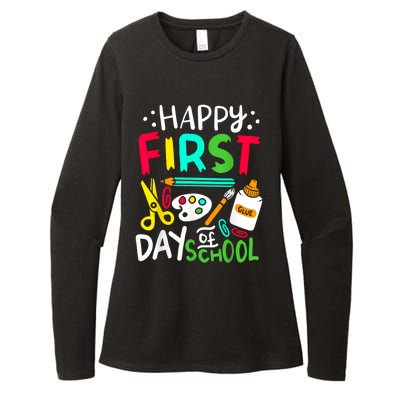 Happy First Day Of School Teacher Back To School Student Womens CVC Long Sleeve Shirt