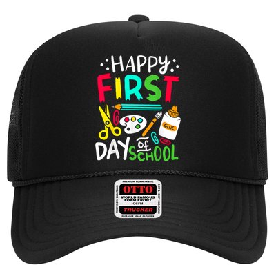 Happy First Day Of School Teacher Back To School Student Trucker Hat