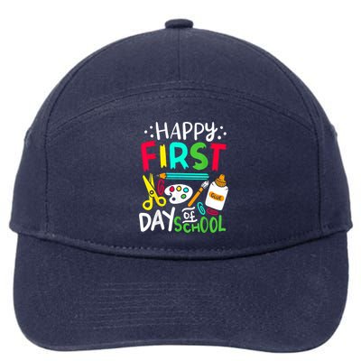 Happy First Day Of School Teacher Back To School Student 7-Panel Snapback Hat