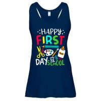 Happy First Day Of School Teacher Back To School Student Ladies Essential Flowy Tank