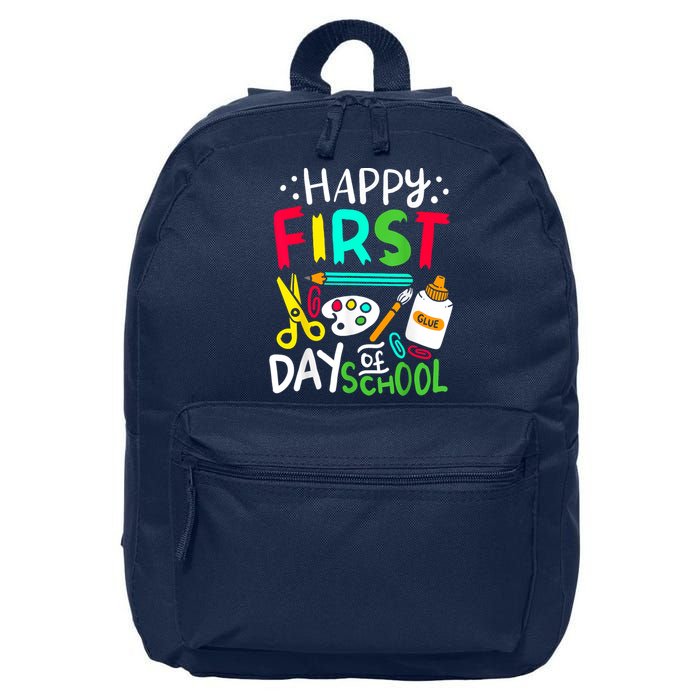Happy First Day Of School Teacher Back To School Student 16 in Basic Backpack