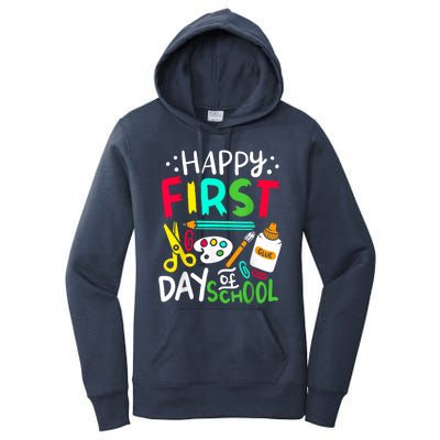 Happy First Day Of School Teacher Back To School Student Women's Pullover Hoodie