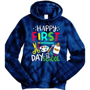 Happy First Day Of School Teacher Back To School Student Tie Dye Hoodie