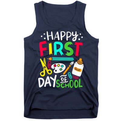 Happy First Day Of School Teacher Back To School Student Tank Top