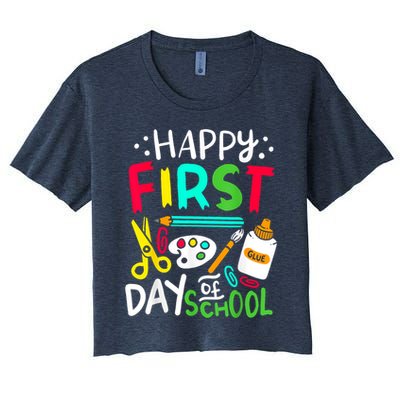 Happy First Day Of School Teacher Back To School Student Crop Top