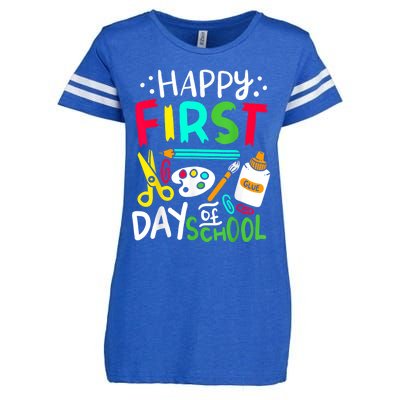 Happy First Day Of School Teacher Back To School Student Enza Ladies Jersey Football T-Shirt