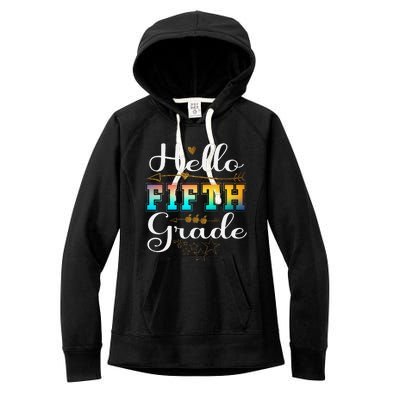 Hello First Day Of 5th Grade Team Hello Fifth Grade Squad Women's Fleece Hoodie