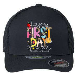 Happy First Day Of School Welcome Back To School Teachers Gift Flexfit Unipanel Trucker Cap