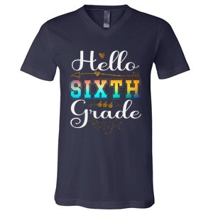 Hello First Day Of 6th Grade Team Hello Sixth Grade Squad V-Neck T-Shirt