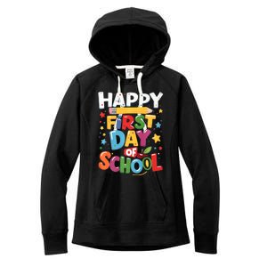 Happy First Day Of School Teacher Back To School Gifts Women's Fleece Hoodie