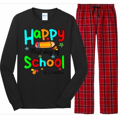 Happy First Day Of School Teacher Back To School Boy Girl Long Sleeve Pajama Set