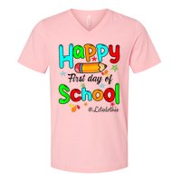 Happy First Day Of School Teacher Back To School Boy Girl V-Neck T-Shirt