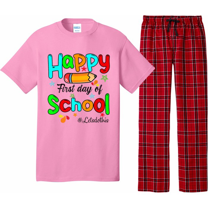 Happy First Day Of School Teacher Back To School Boy Girl Pajama Set