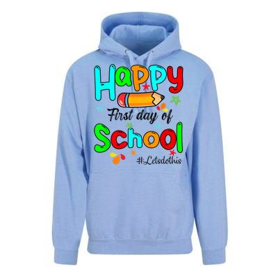 Happy First Day Of School Teacher Back To School Boy Girl Unisex Surf Hoodie