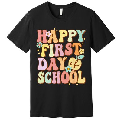 Happy First Day Of School Teachers Back To School Love Premium T-Shirt