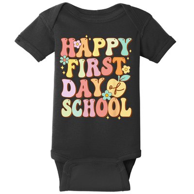 Happy First Day Of School Teachers Back To School Love Baby Bodysuit