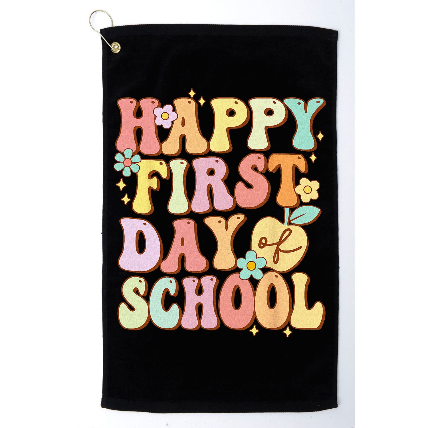 Happy First Day Of School Teachers Back To School Love Golf Towel