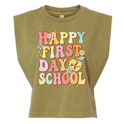 Happy First Day Of School Teachers Back To School Love Garment-Dyed Women's Muscle Tee