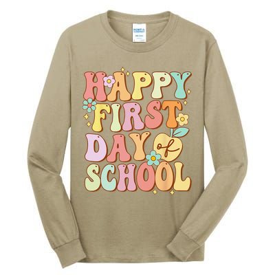 Happy First Day Of School Teachers Back To School Love Tall Long Sleeve T-Shirt