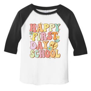 Happy First Day Of School Teachers Back To School Love Toddler Fine Jersey T-Shirt