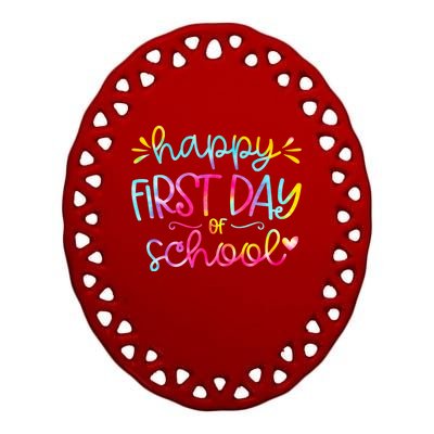 Happy First Day Of School Back To School Ceramic Oval Ornament