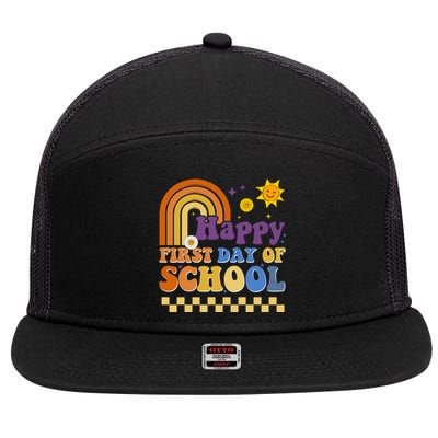 Happy First Day Of School 7 Panel Mesh Trucker Snapback Hat