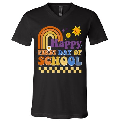 Happy First Day Of School V-Neck T-Shirt