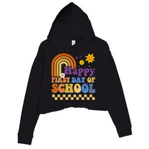 Happy First Day Of School Crop Fleece Hoodie