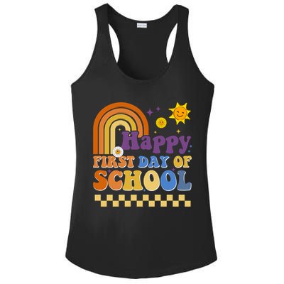 Happy First Day Of School Ladies PosiCharge Competitor Racerback Tank