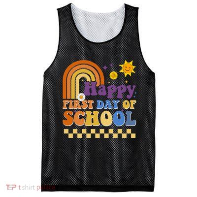 Happy First Day Of School Mesh Reversible Basketball Jersey Tank