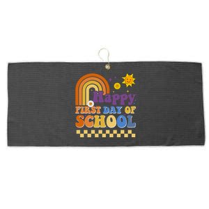 Happy First Day Of School Large Microfiber Waffle Golf Towel