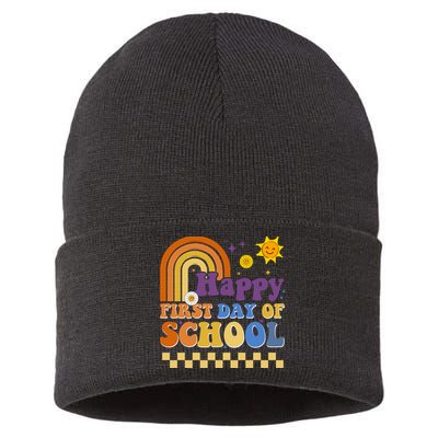 Happy First Day Of School Sustainable Knit Beanie
