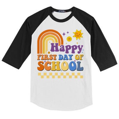 Happy First Day Of School Kids Colorblock Raglan Jersey